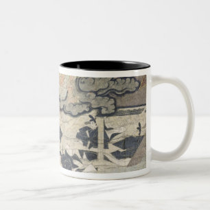 Dämon-Donner, Tenjin Schrein, Kamakura-Zeitraum Zweifarbige Tasse