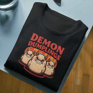 Dämon Dumplings Funny Halloween Food Puff Tri-Blend Shirt