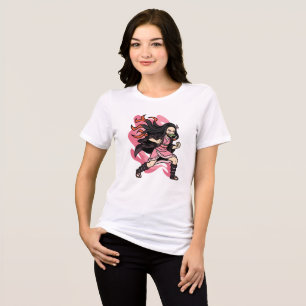 Dämon Erleuchtet Nezuko - Stilisierte Anime-Action Tri-Blend Shirt