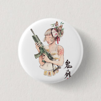 "Dämon-heraus" Heidekraut-Bezirk-Vorlagen-Button Button