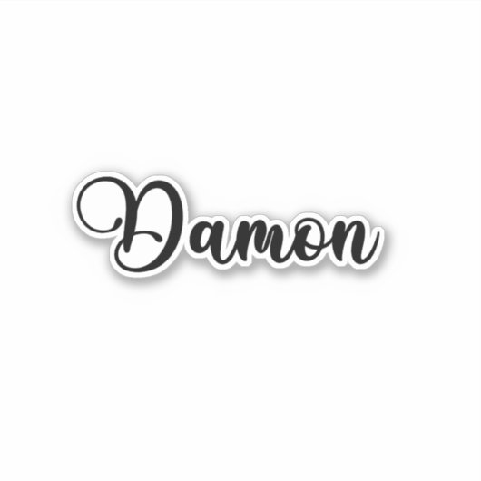 Damon Name - Handgeschriebene Kalligrafie Aufkleber (Vorderseite)