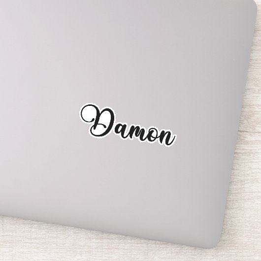 Damon Name - Handgeschriebene Kalligrafie Aufkleber (Detail)