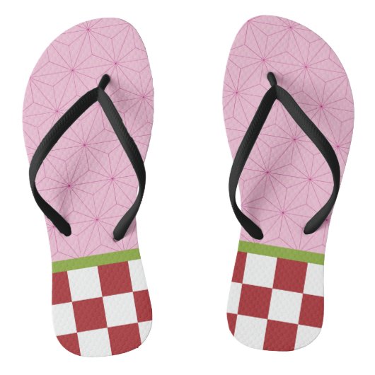 Damon Slayer Nezuko Kamado Paar Flip Flops Badesandalen (Fußbett)