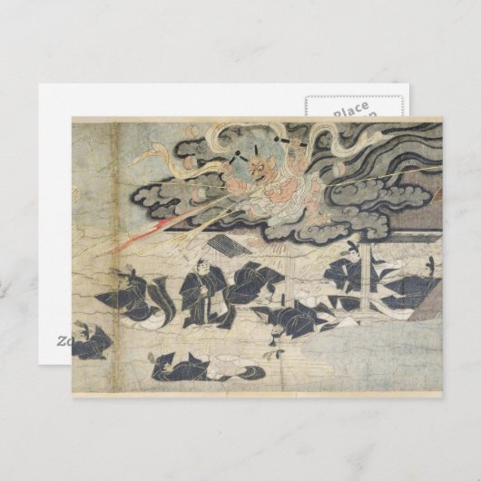 Dämon Thunder, Tenjin Shrine, Kamakura Periode Postkarte (Vorne/Hinten)