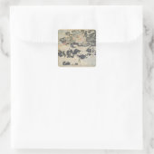 Dämon Thunder, Tenjin Shrine, Kamakura Periode Quadratischer Aufkleber (Tasche)