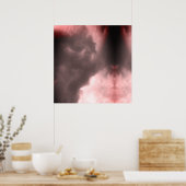 Dämon und Drache kämpfen im roten Himmel Poster (Küche)