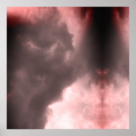 Dämon und Drache kämpfen im roten Himmel Poster (Vorne)