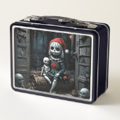 Dämon zu Weihnachten Metall Brotdose (Rückseite)