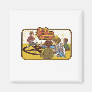 Dämonen beschwören Retro Vintage Horror Magnet
