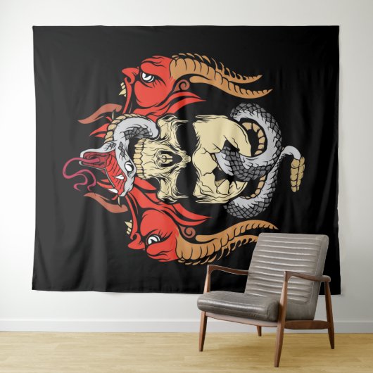Dämonen, Schläge und Schädel Wandteppich (Beispiel (Horizontal))
