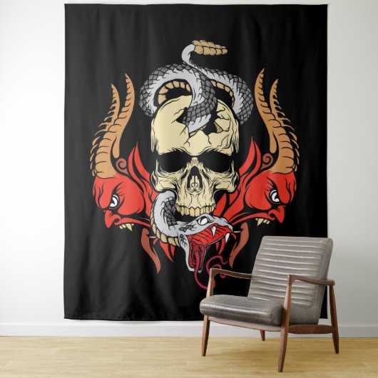 Dämonen, Schläge und Schädel Wandteppich (Beispiel)