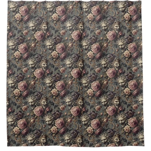 Dämonen von Delinquenz - gotisches Blumendesign Duschvorhang (Vorderseite)