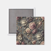 Dämonen von Delinquenz - gotisches Blumendesign Magnet (Vorderseite/Rückseite)