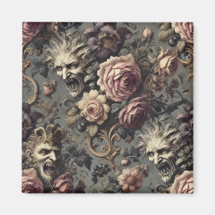 Dämonen von Delinquenz - gotisches Blumendesign Magnet