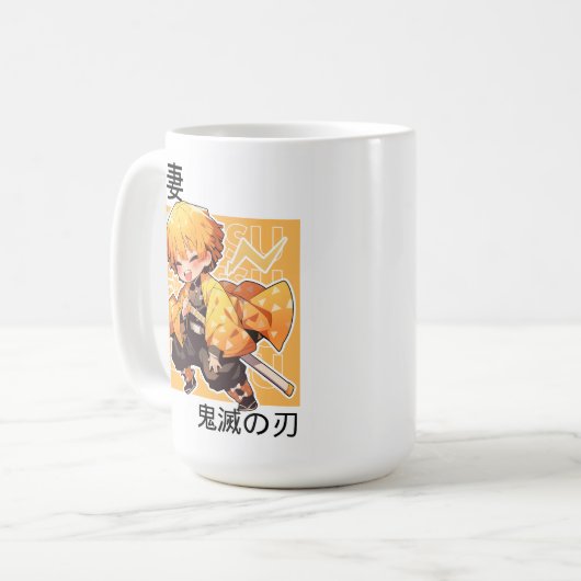 Dämonen zenitsu niedlich kaffeetasse (Vorderseite Links)