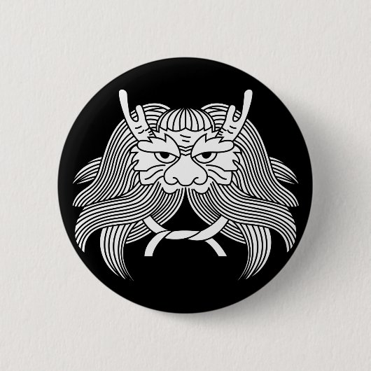 Dämonenhelm Button (Vorderseite)