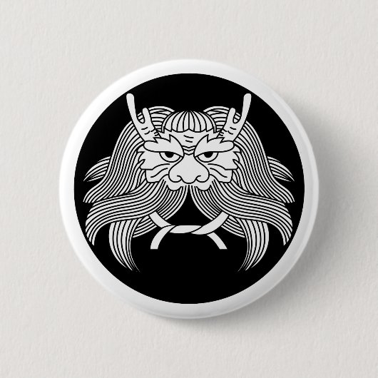 Dämonenhelm Button (Vorderseite)