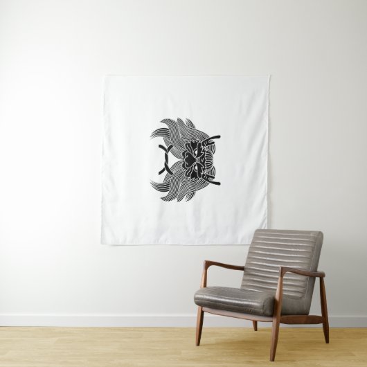 Dämonenhelm Wandteppich (Beispiel (Horizontal))