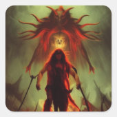 Dämonenkleber Quadratischer Aufkleber (Vorderseite)