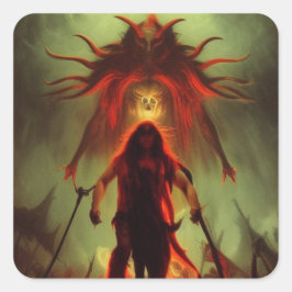 Dämonenkleber Quadratischer Aufkleber