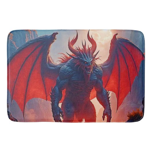 Dämonenkönig: Ewiger Drache Schattenkunst Badematte (Vorderseite)