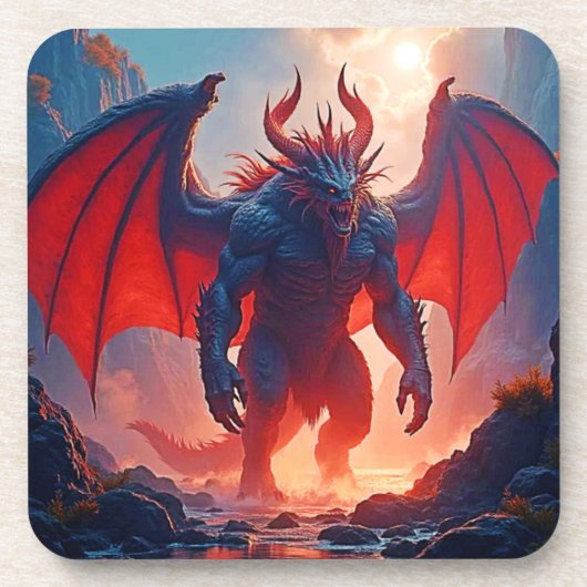 Dämonenkönig: Ewiger Drache Schattenkunst Getränkeuntersetzer (Vorderseite)