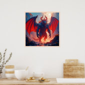 Dämonenkönig: Ewiger Drache Schattenkunst Poster (Küche)