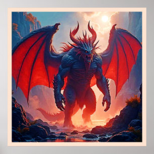 Dämonenkönig: Ewiger Drache Schattenkunst Poster