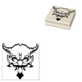 Dämonenkopf mit Hörner Briefmarke Gummistempel (Stempel)