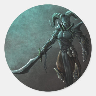 Dämonenkrieger Runder Aufkleber