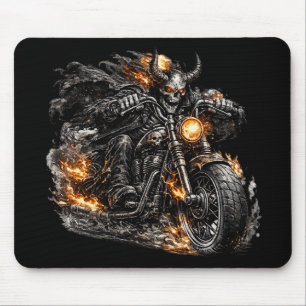 Dämonenschädel-Biker-Motorrad Mousepad