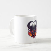 Dämonenschädel-Feuersturm Kaffeetasse (Vorderseite Links)