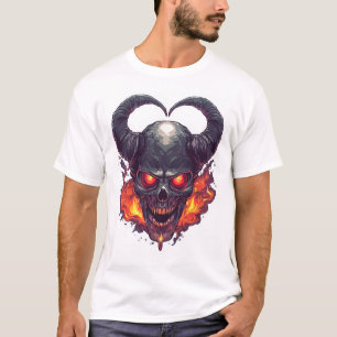 Dämonenschädel-Feuersturm T-Shirt