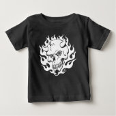Dämonenschädel in Flammen Baby T-shirt (Vorderseite)