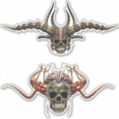 Dämonenschädel mit Helmen Aufkleber (Vorderseite)