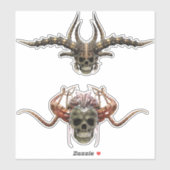 Dämonenschädel mit Helmen Aufkleber (Blatt)