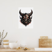 Dämonenschädel mit Hörnern Poster (Küche)