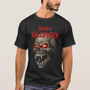 Dämonenschädel mit leuchtenden Augen Halloween T-Shirt
