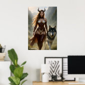 Dämonin Lady Wolf Poster (Heimbüro)