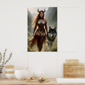 Dämonin Lady Wolf Poster (Küche)
