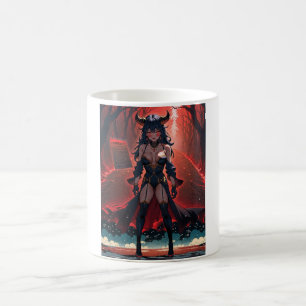 Dämonin mit Kontakt auf der Kreuzung, Anime-Dämon Kaffeetasse