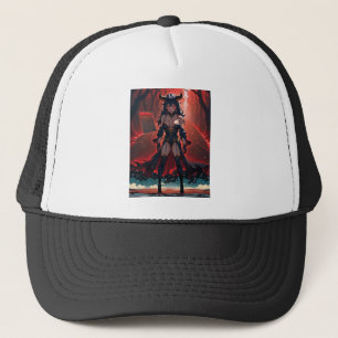 Dämonin mit Kontakt auf der Kreuzung, Anime-Dämon Truckerkappe