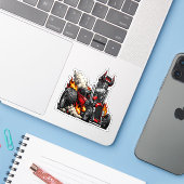 Dämonischer Hot Rod Aufkleber (Laptop mit iPhone)