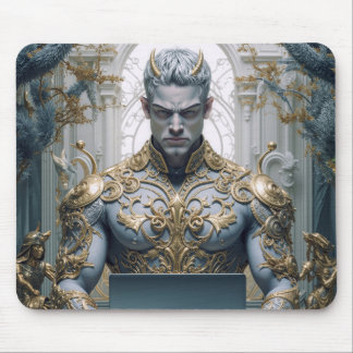 Dämonischer Krieger am Laptop Fantasy Mousepad