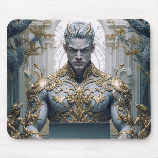Dämonischer Krieger am Laptop Fantasy Mousepad (Vorne)