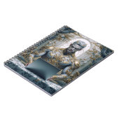 Dämonischer Krieger am Laptop Fantasy Notizblock (Linke Seite)