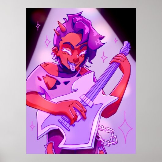 Dämonischer Rockstar Poster (Vorne)