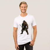 Dämonischer Samurai-Krieger Tri-Blend Shirt (Vorderseite voll)