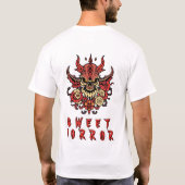 Dämonischer Schädel mit Blumenziern T-Shirt (Rückseite)