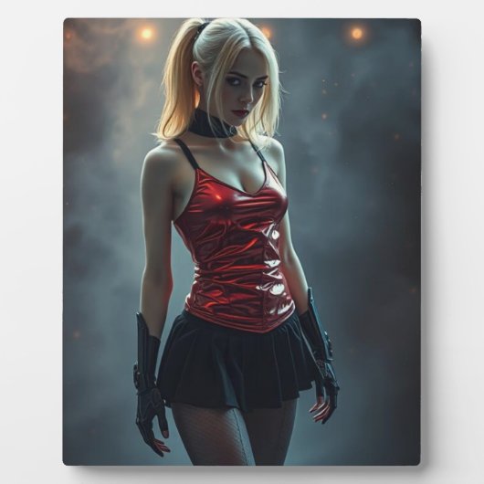 Dämonisches Cyber-Lady Fotoplatte (Vorderseite)